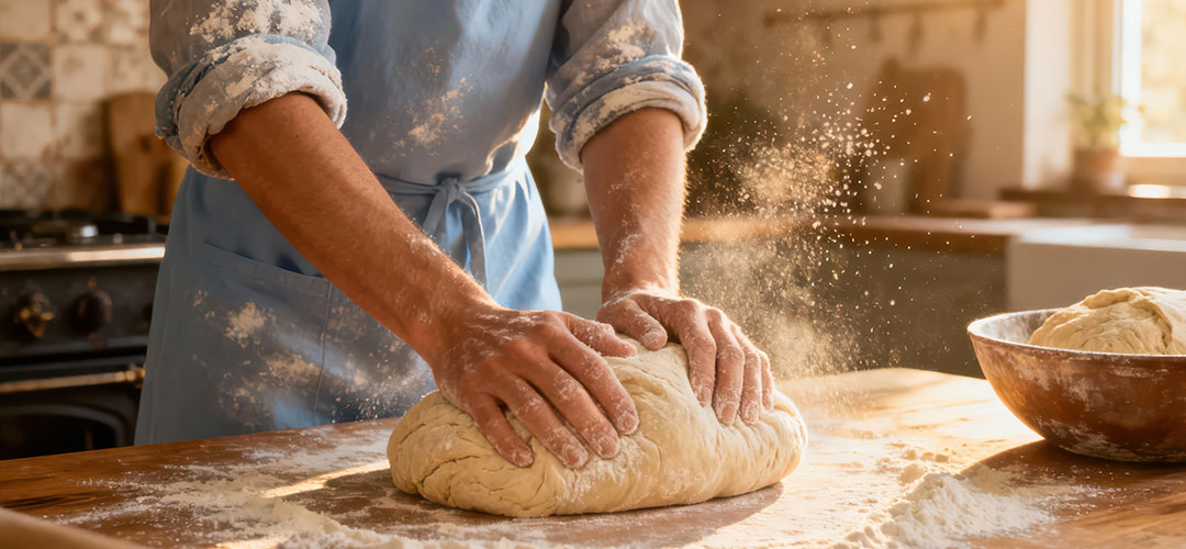 warm-sunlight-illuminates-flour-dusting-a-wooden-counter-as