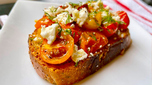 Grilled Vine Tomatoes & Feta on Toast