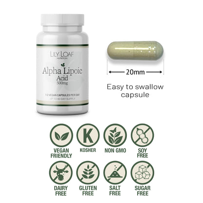 Alpha Lipoic Acid is Vegan, Gluten Free, non-GMO and Kosher