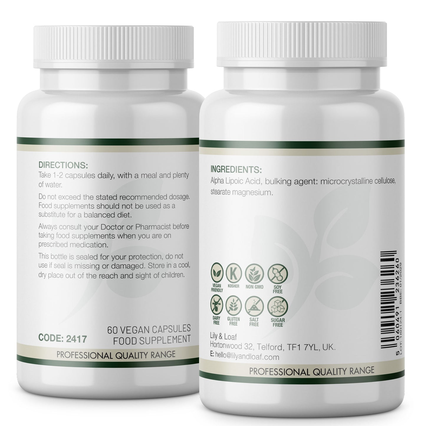 Alpha Lipoic Acid Label Information