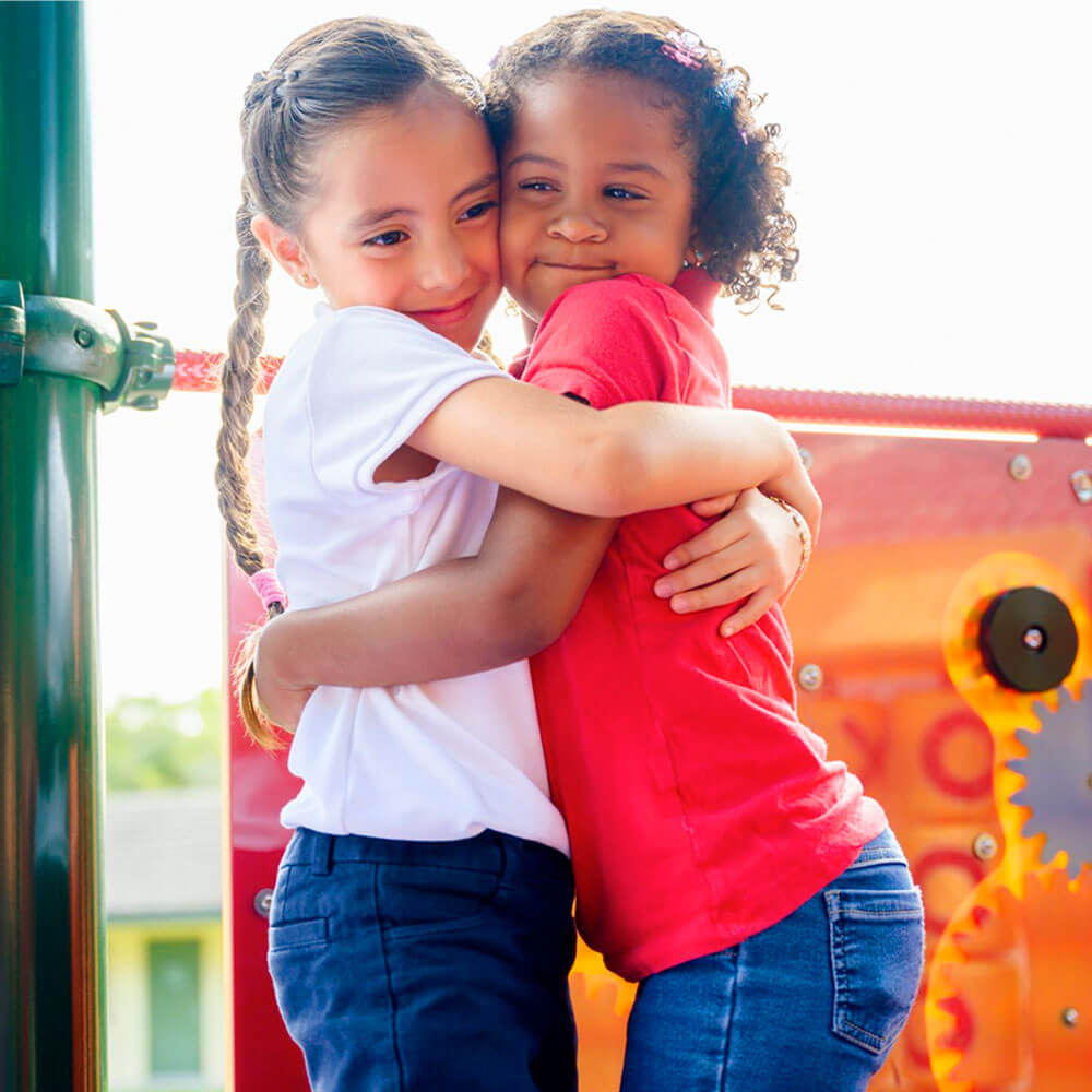 Two children happy playing together