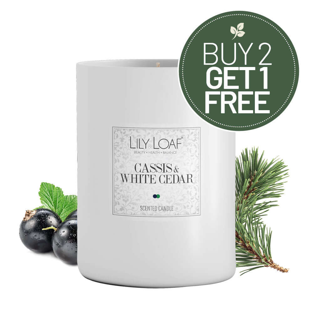 Cassis & White Cedar Candle Buy 2 Get 1 Free Symbol