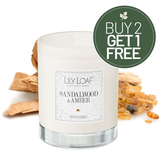 Sandalwood & Amber Candle Buy 2 Get 1 Free Symbol