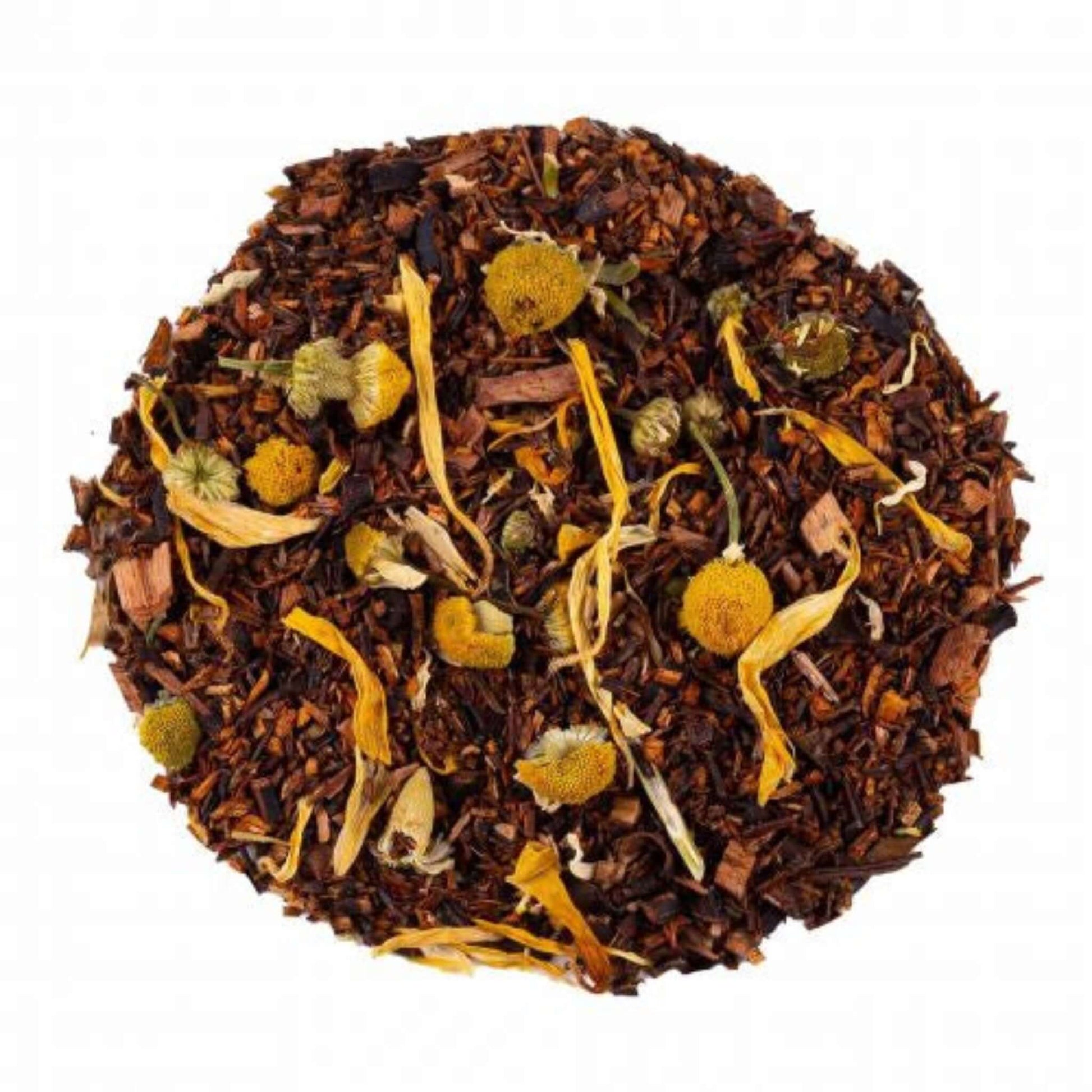 Close-up of loose-leaf Best Balance Herbal Tea, displaying the dried ingredients and natural texture of the blend.