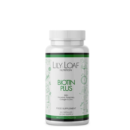 Lily & Loaf Biotin Plus Capsules comes as 90 capsules for a 30 day supply