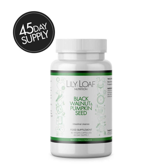 Lily & Loaf Black Walnut & Pumpkin Seed Intestinal Cleanse is a 45 day supply
