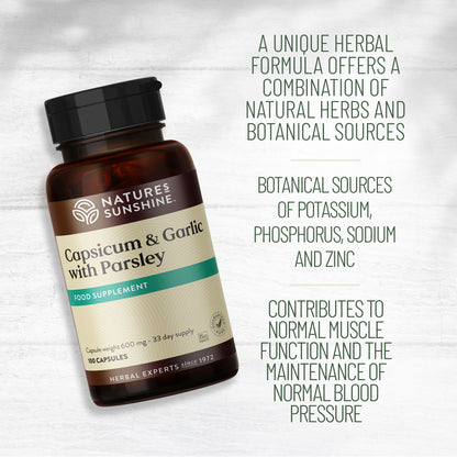 Capsicum and Garlic with Parsley facts and benefits