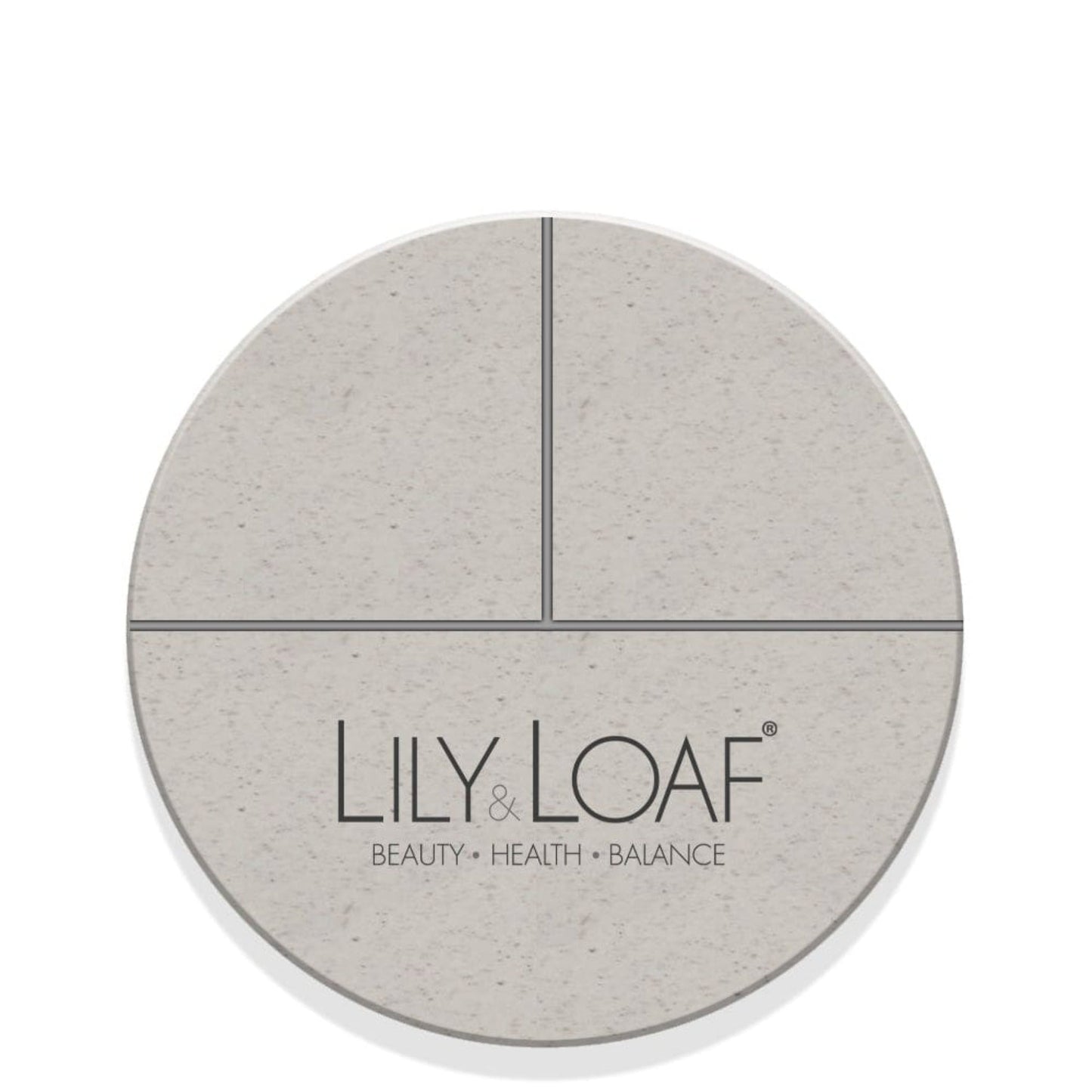 Lily & Loaf Capsule Box with 3 compartments and the Lily & Loaf logo