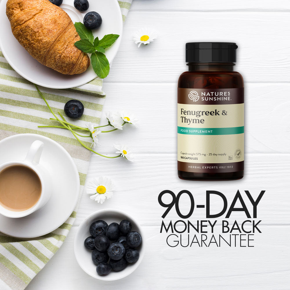 Nature's Sunshine Fenugreek & Thyme with 90 Day Money Back Guarantee