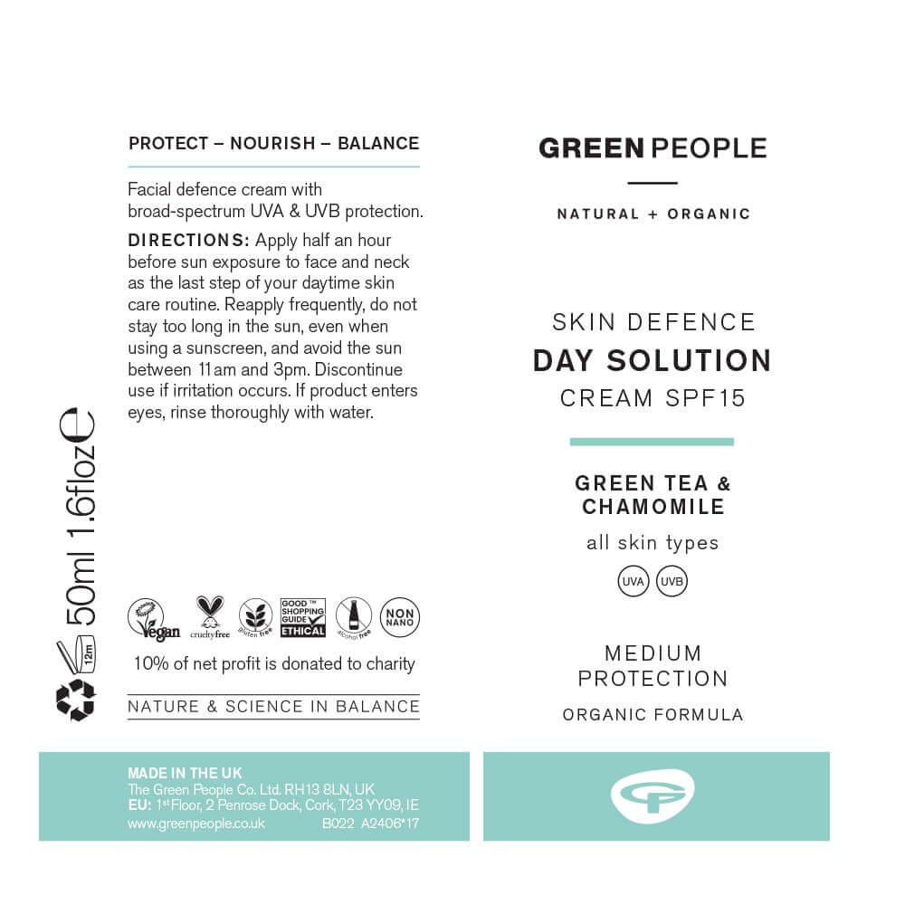 Green People Day Solutions Cream Label