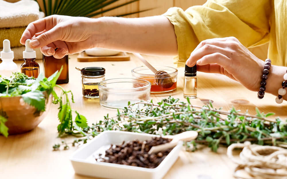 lady organising herbs