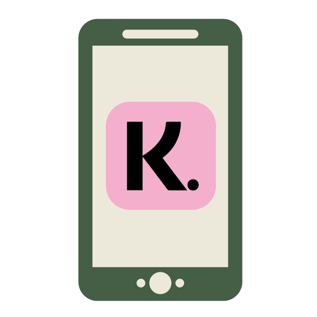 The Klarna Logo on a mobile device