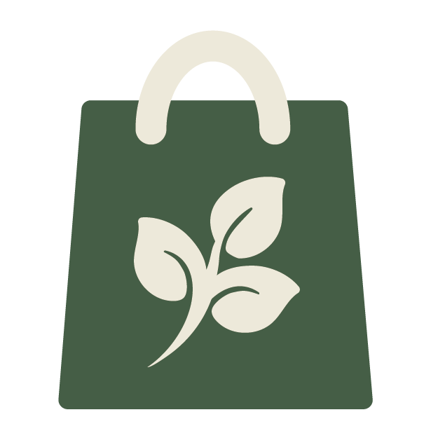 A shopping bag with the Lily & Loaf icon