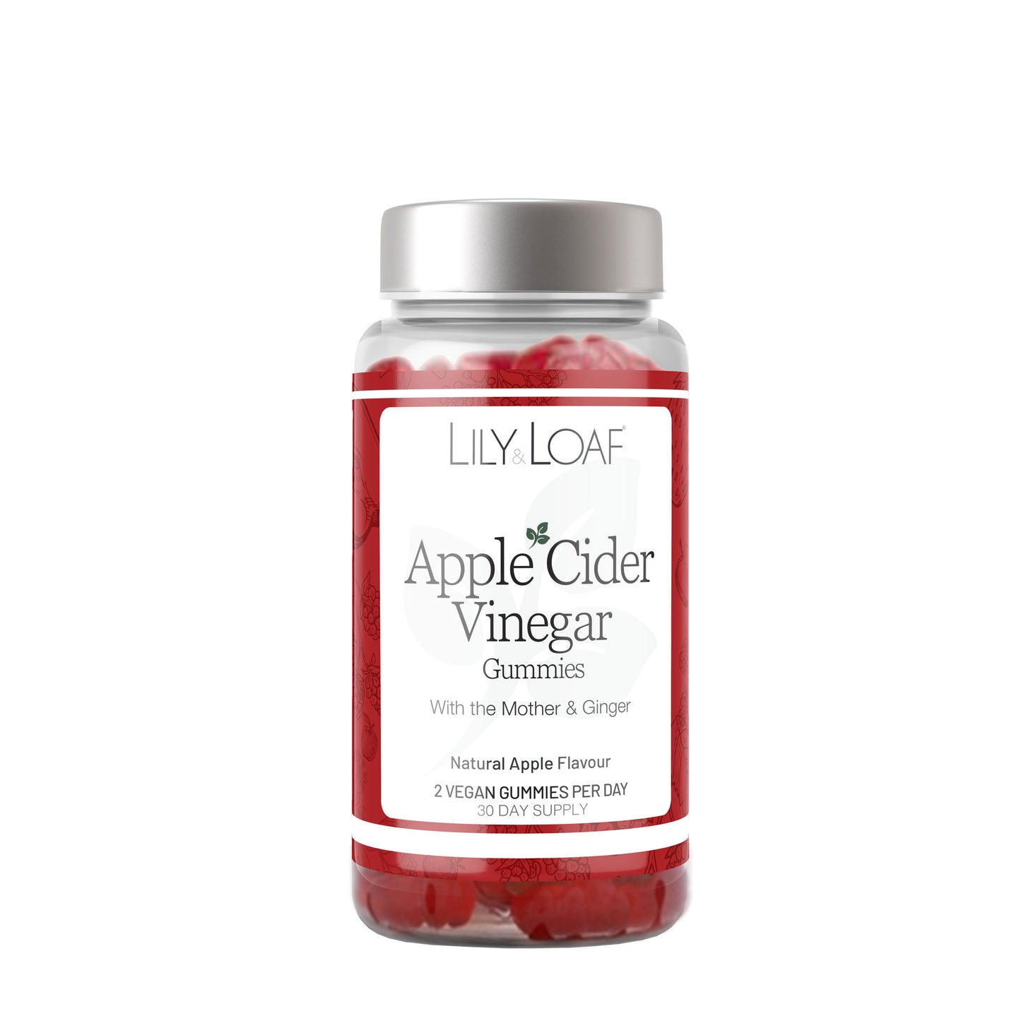 Bottle of Lily & Loaf Apple Cider Vinegar Gummies on a white background