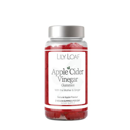 Bottle of Lily & Loaf Apple Cider Vinegar Gummies on a white background