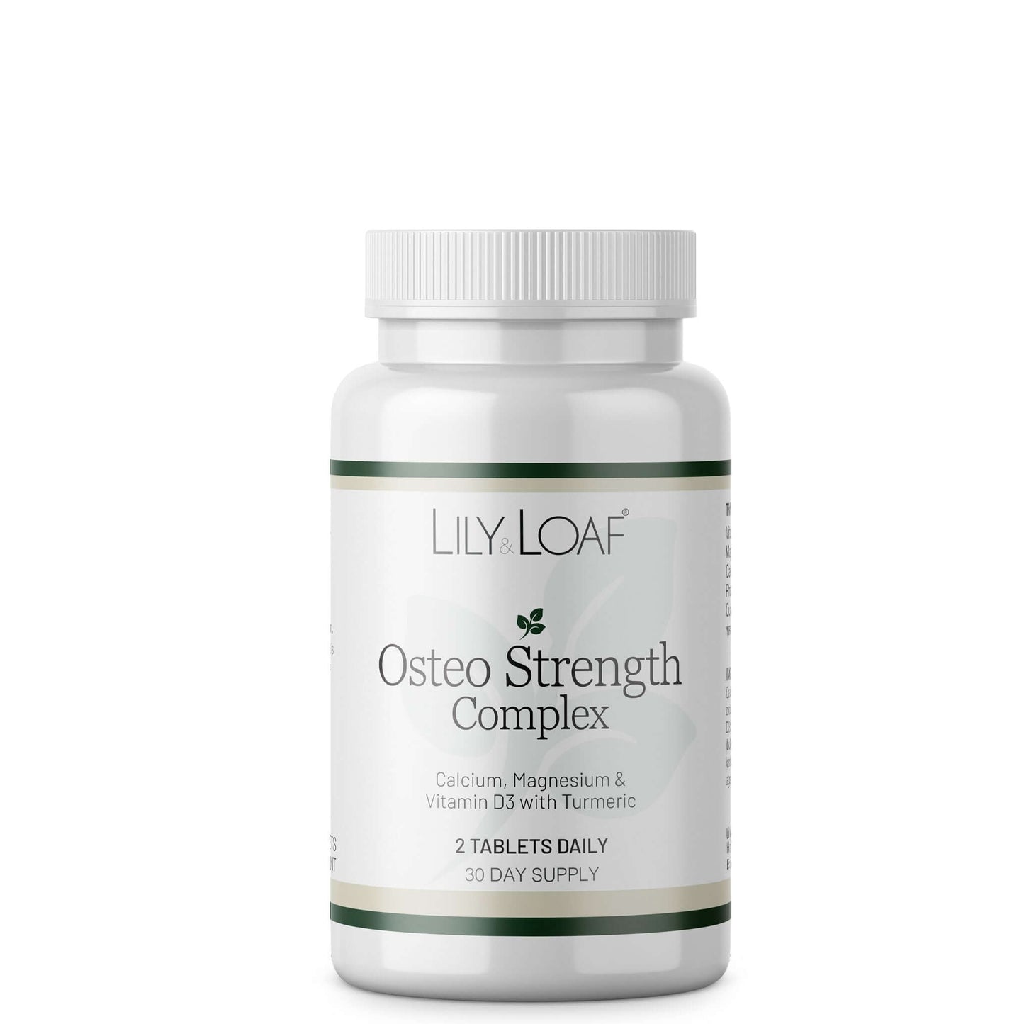 Bottle of Lily & Loaf Osteo Strength Complex on a white background