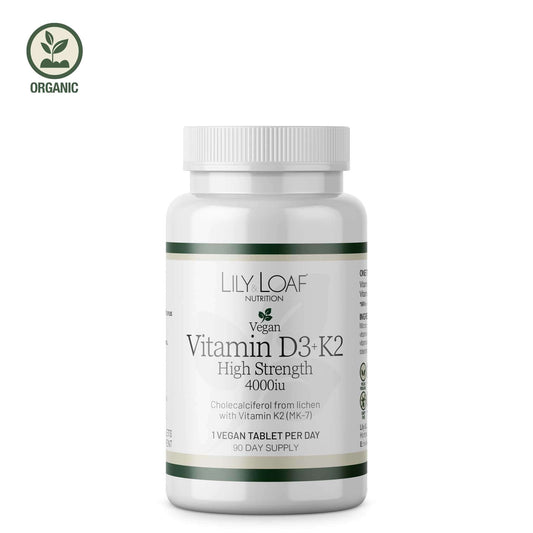 Lily & Loaf Nutrition Vitamin D3+K2 High Strength 4000 IU Supplement 