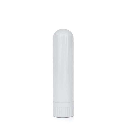 White nasal inhaler stick on a white background