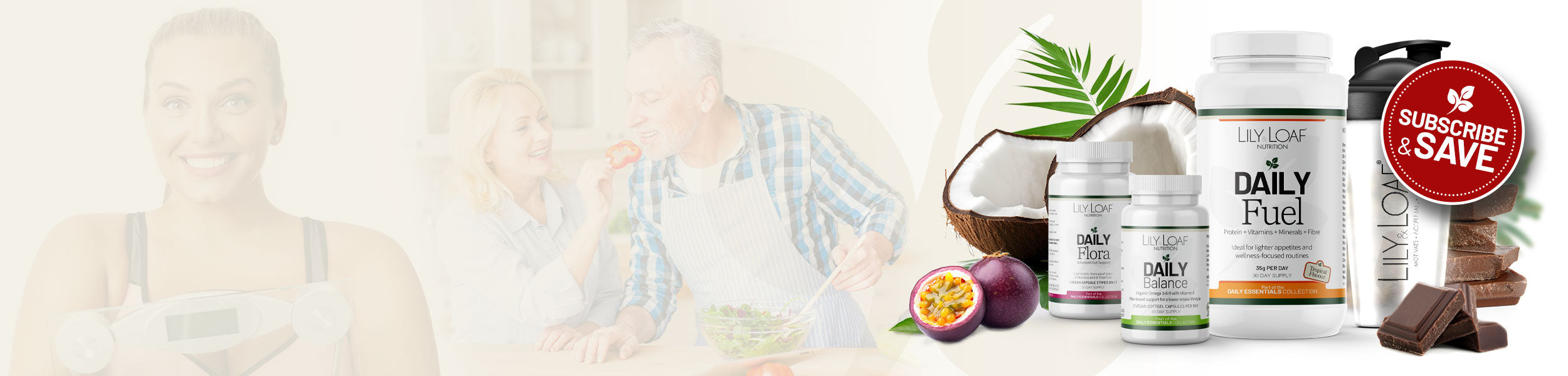 Daily Essentials Product Subscription Bundle and 'Subscribe & Save' label on a light background.