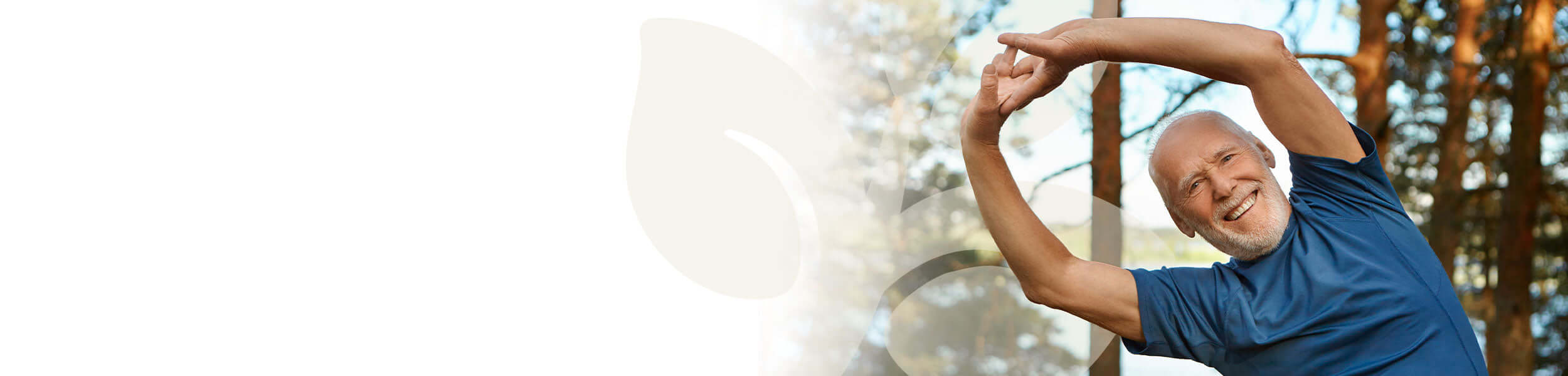 Man stretching outdoors with a blurred background