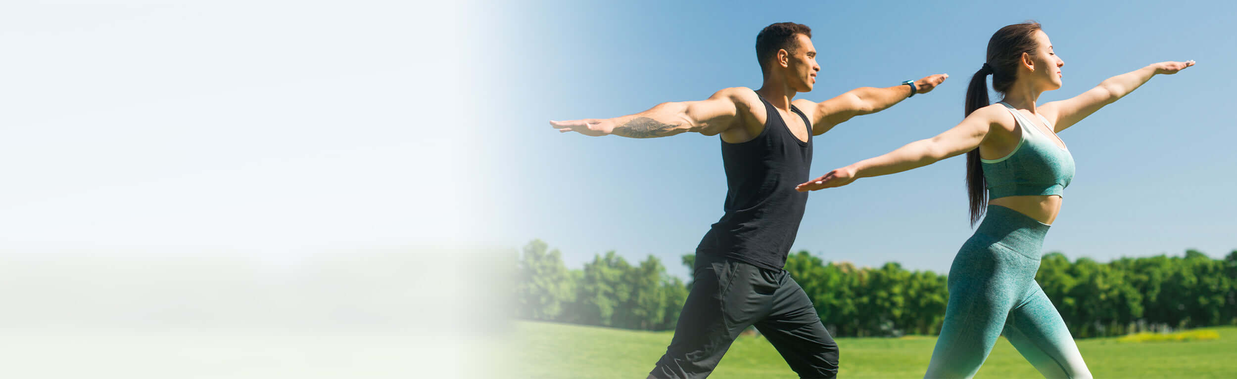 couple working out in the sunshine 