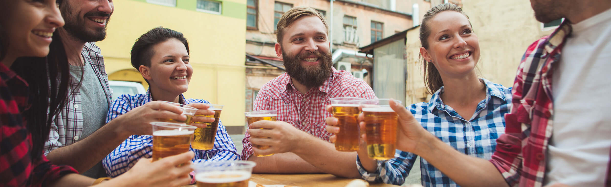 friends enjoying beers