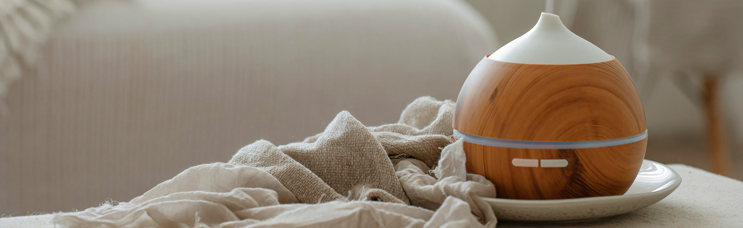 oil diffuser steaming in the lounge