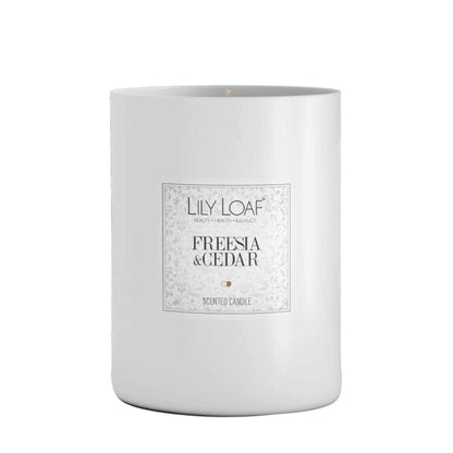 Freesia & Cedar Soy Wax Candle front 