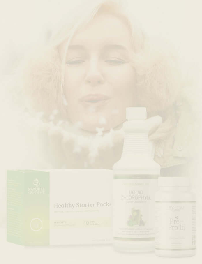 Healthy Starter Programme products with a blurred face in the background