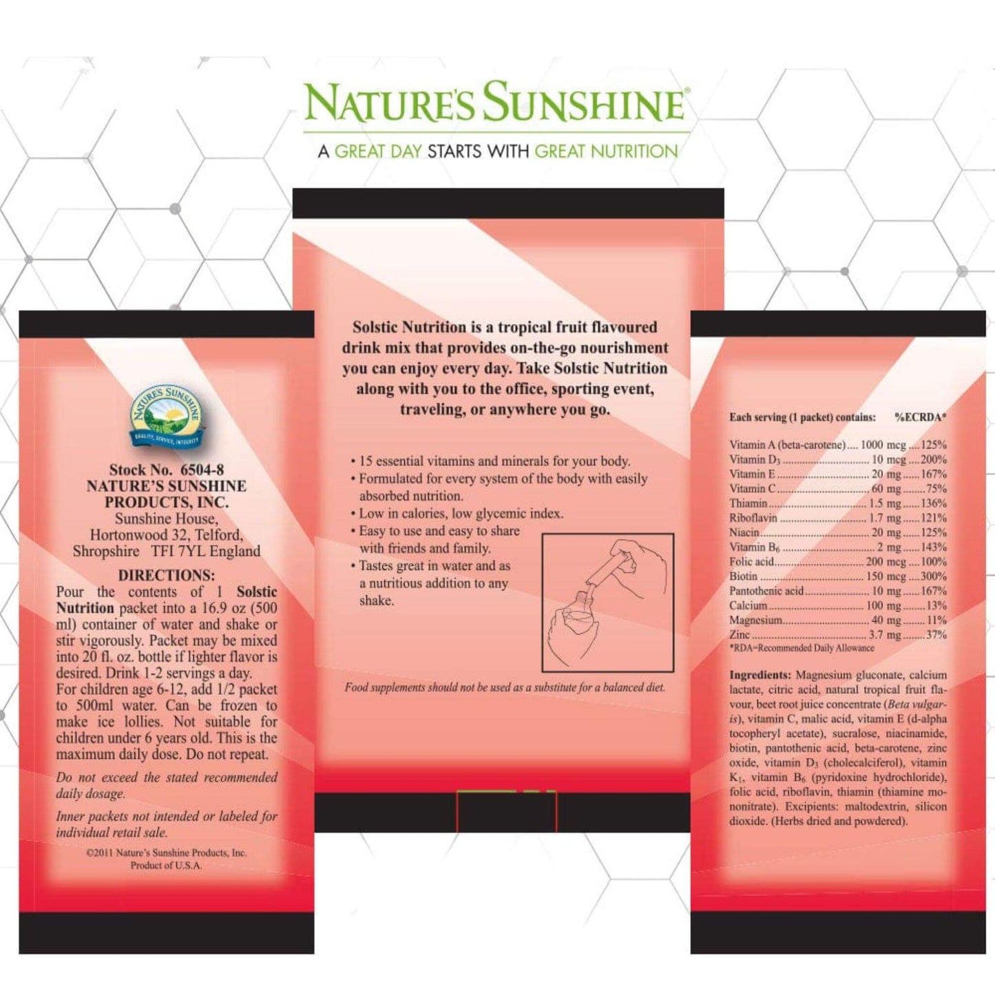 Solstic® Nutrition label information