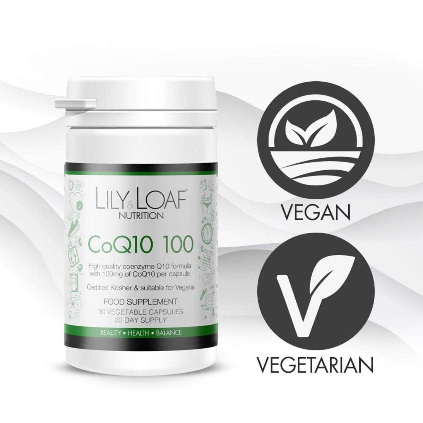 CoQ10 Ubiquinone 100mg vegan vegetarian