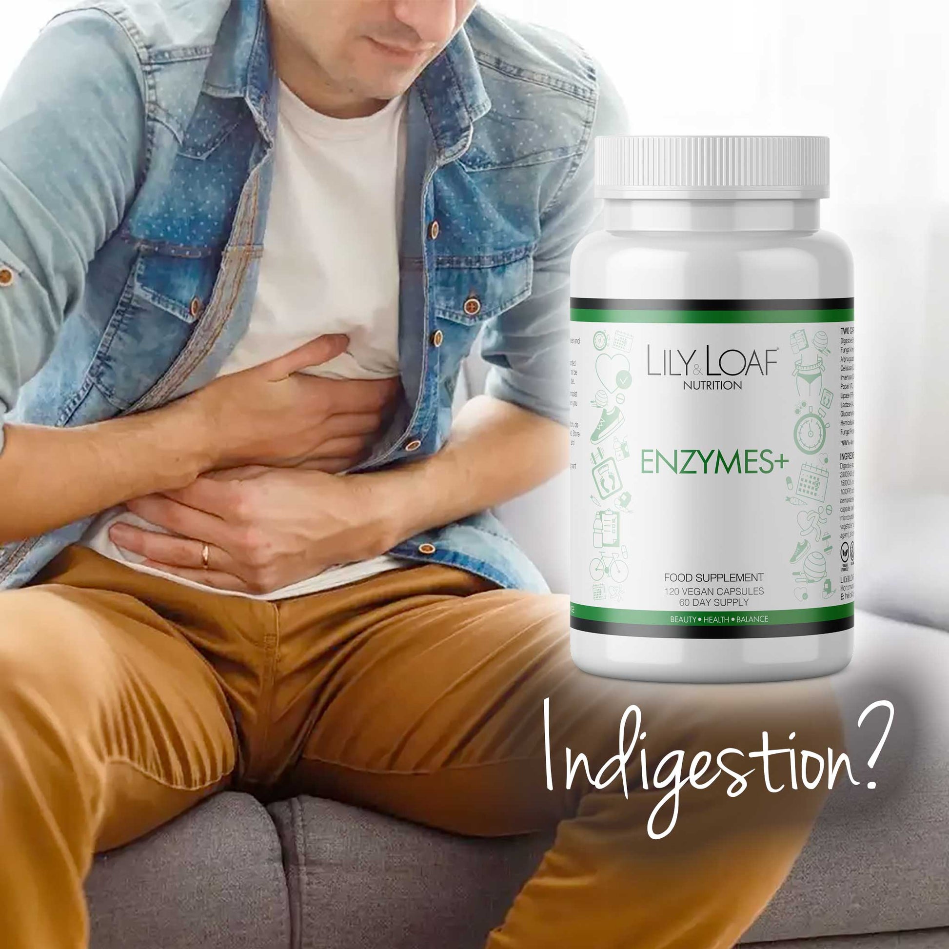 Enzymes + male promoting indigestion relief