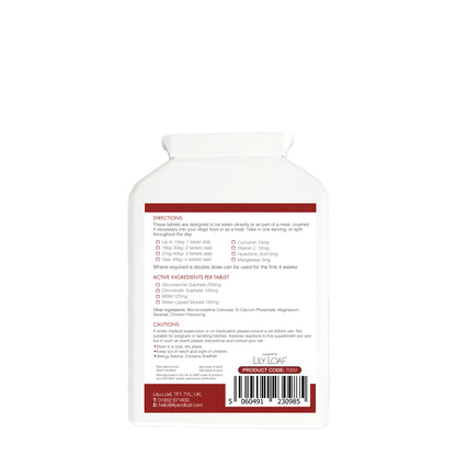 Nutri-Pets Joint Support label highlighting the ingredients, nutritional information and directions for use