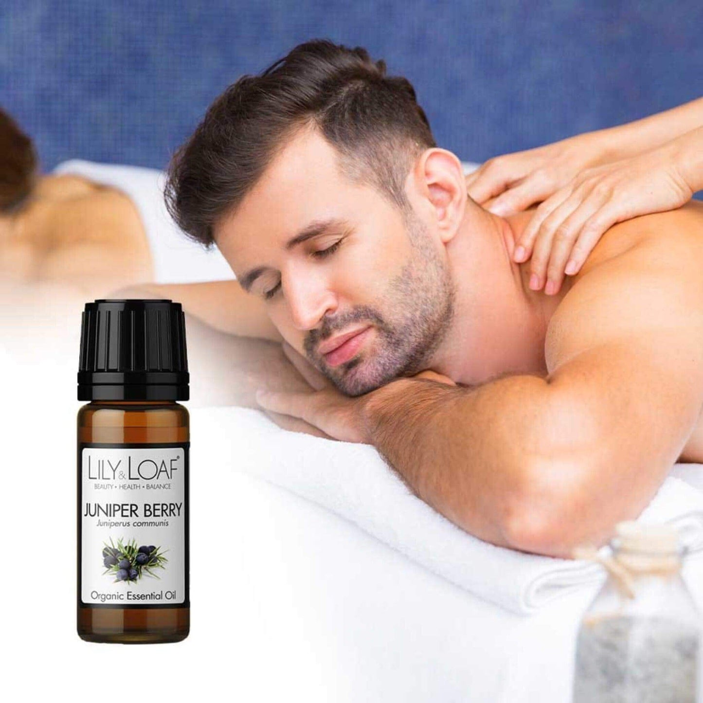 A man enjoying a massage Juniper Berry Organic Essential Oil