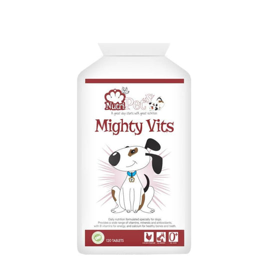 Nutri-Pets Mighty Vits Tablets come as 120 tablets for up to 240 day supply