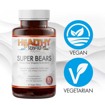 Healthy Rascal's Super Bears Vegan Multivitamin Gummy