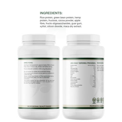 Lily & Loaf Super Protein with Fibre supplement tub showing ingredients, directions and nutritional information labels